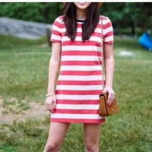 J. Crew Striped Short Sleeve Mini T Shirts Dress